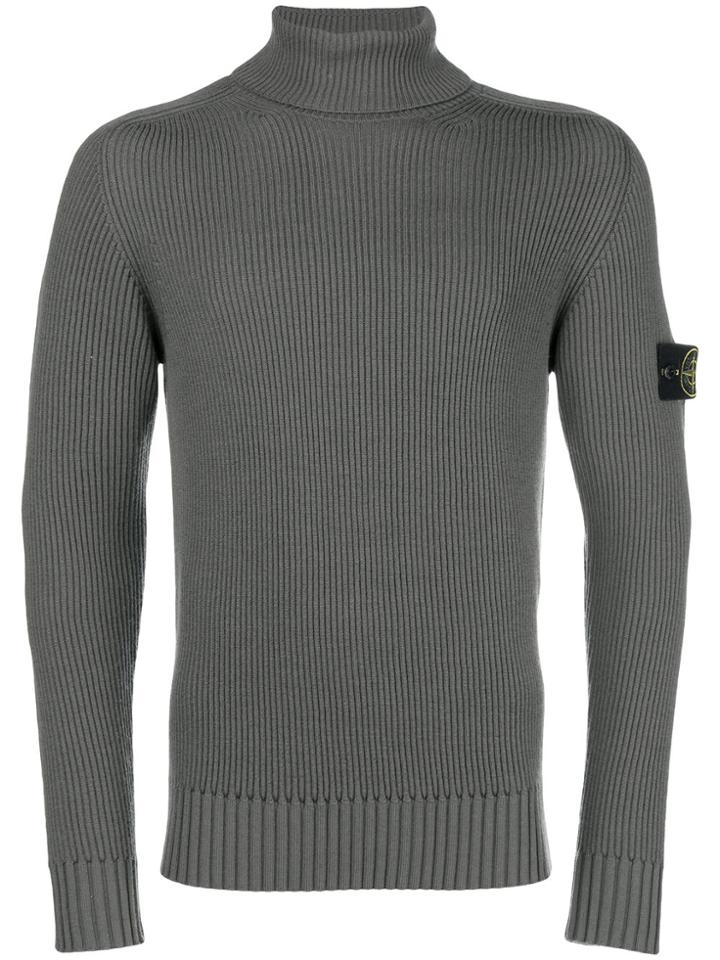 Stone Island Ribbed Roll Neck Jumper - Green