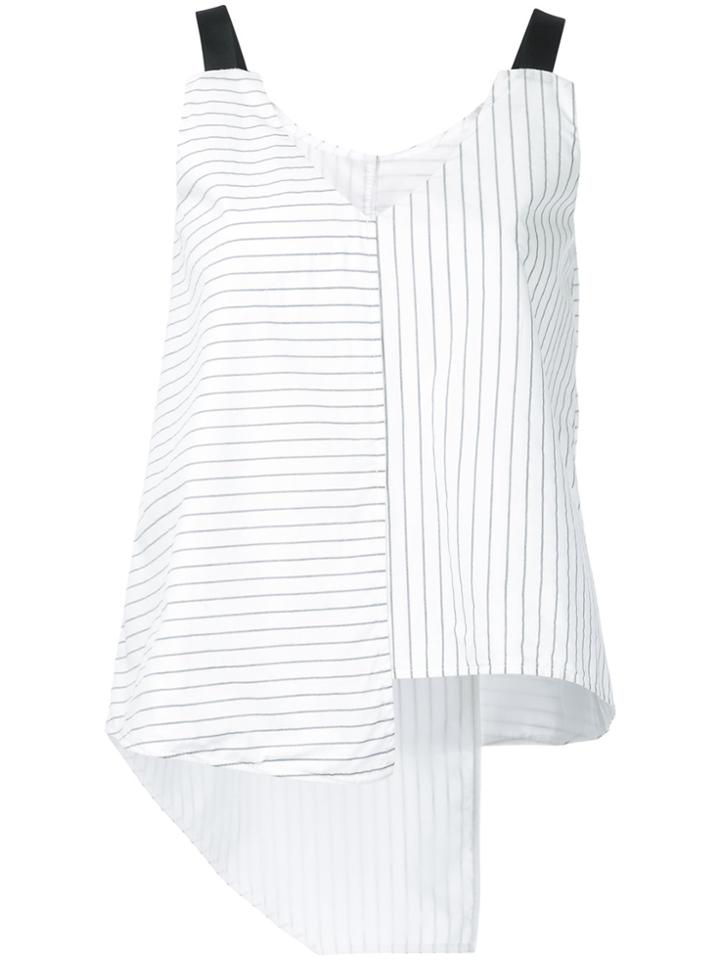 Taylor Raw Edge Oblique Top - White