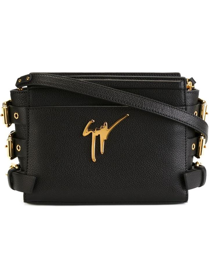 Giuseppe Zanotti Design Mini G#17 Crossbody Bag, Women's, Black, Calf Leather