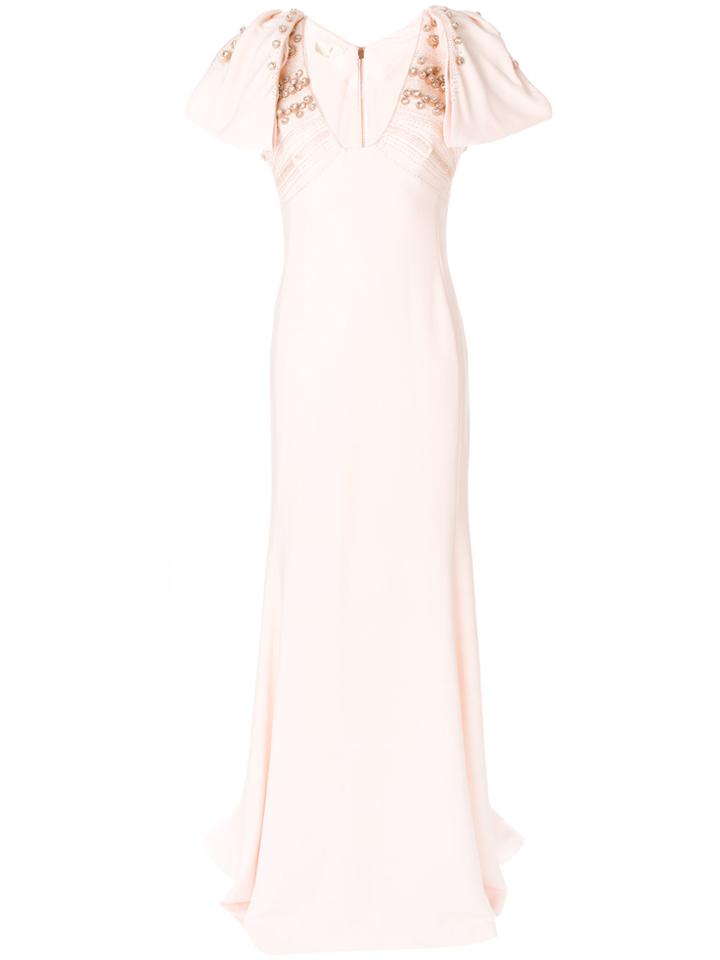 Antonio Berardi Rhinestone Embellished Gown - Nude & Neutrals