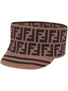 Fendi Knit Logo Wide Band Cap - Brown