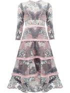 Alexis Floral Patterned Flared Dress - Multicolour