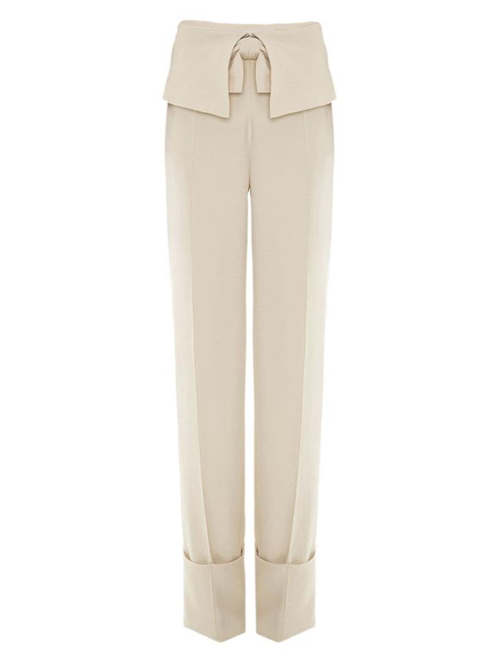 Framed Belts Palazzo Pants - Nude & Neutrals