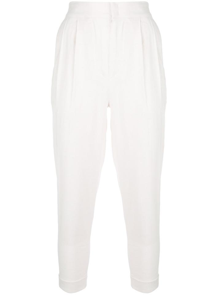 Isabel Marant 'neyo' Cropped Trousers, Women's, Size: 36, White, Silk/linen/flax/spandex/elastane/cotton