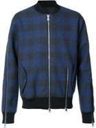 Mostly Heard Rarely Seen Plaid Bomber Jacket - Black