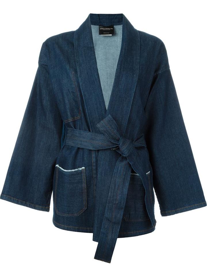 Erika Cavallini 'gagan' Kimono Wrap Denim Jacket