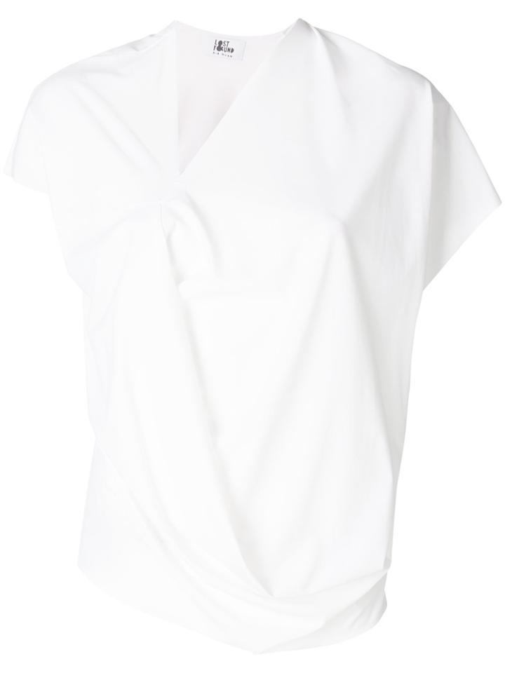 Lost & Found Ria Dunn Short-sleeve Draped Blouse - White