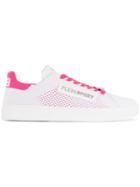 Plein Sport Knit Detail Lace-up Sneakers - White