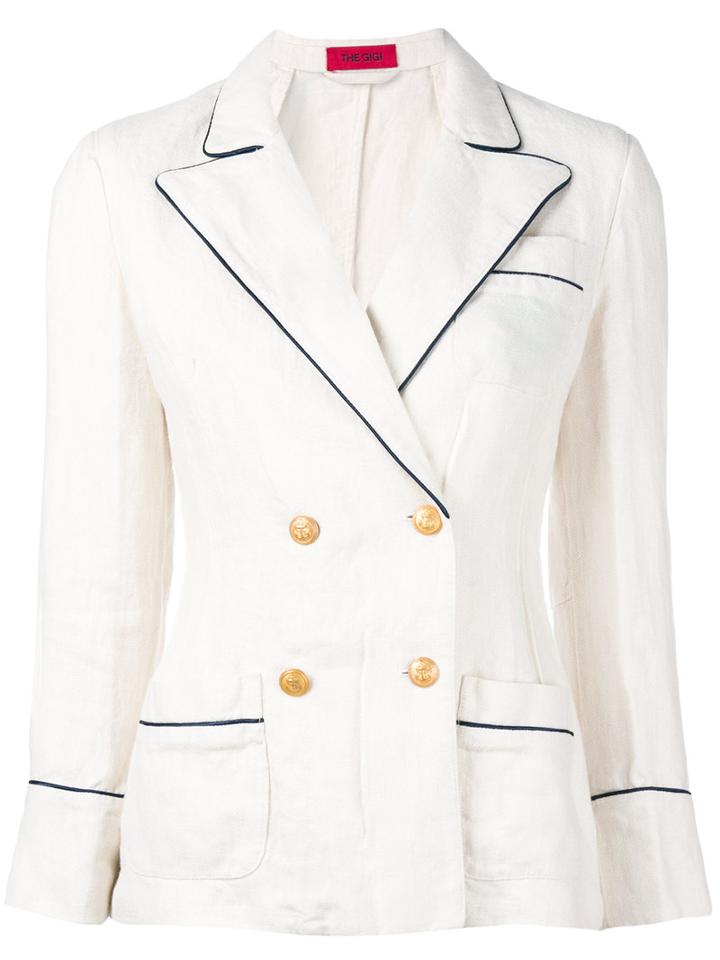 The Gigi - Soledad Blazer - Women - Linen/flax - 44, White, Linen/flax