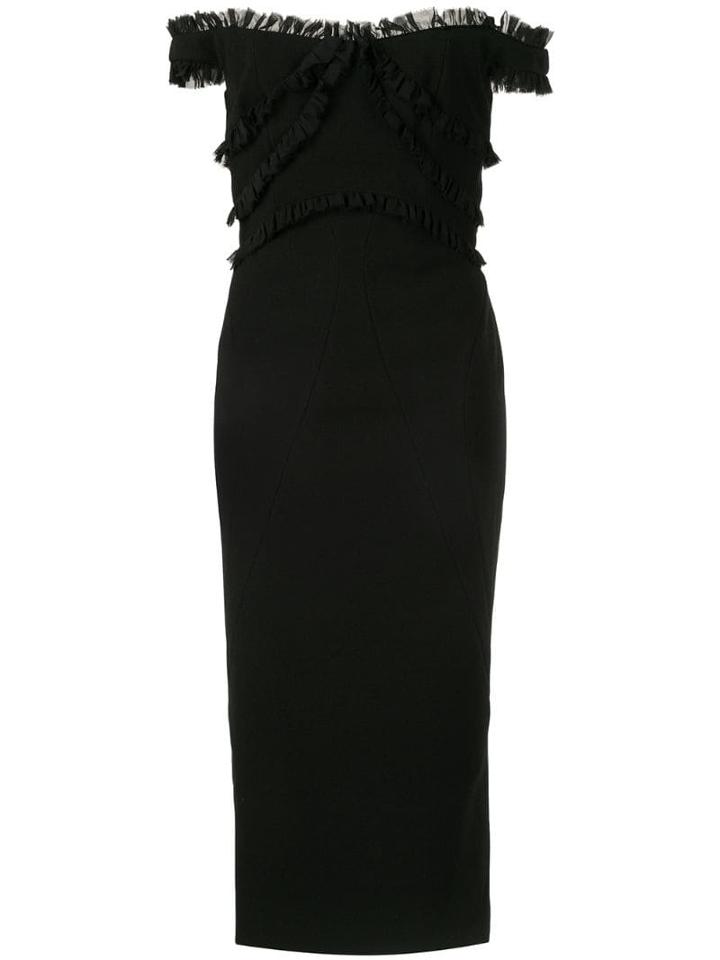 Rachel Gilbert Kiki Ruffle Trimmed Dress - Black