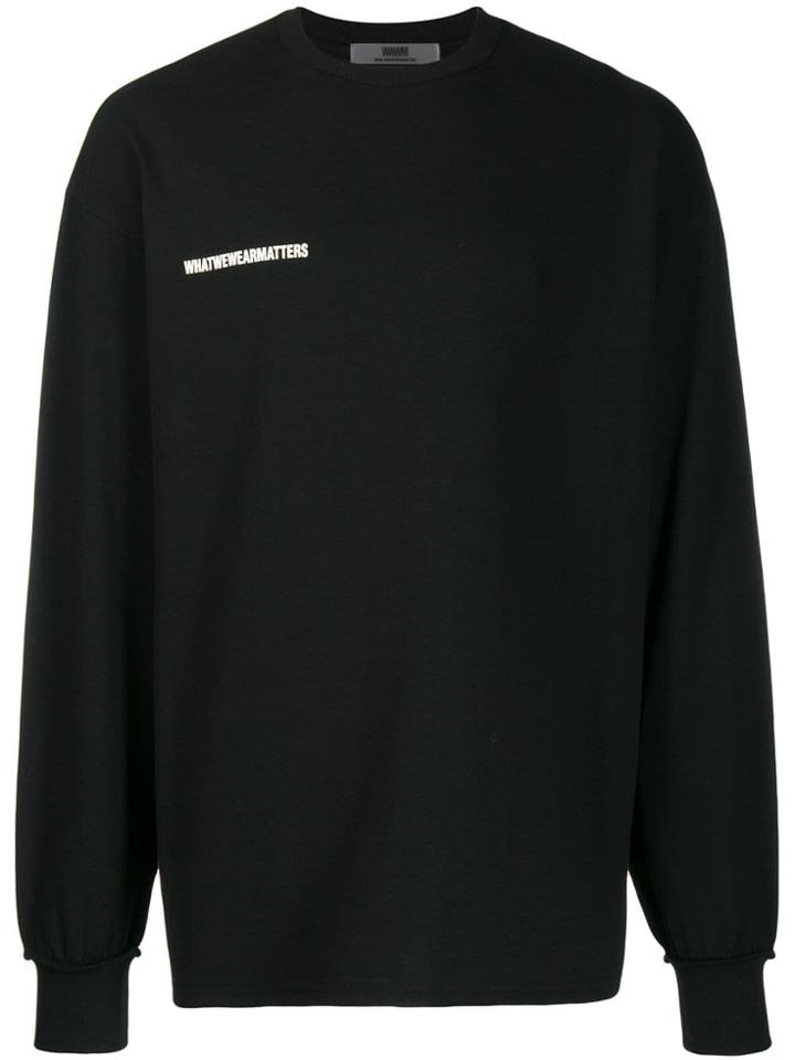 Wwwm Logo Print Oversized Sweatshirt - Black