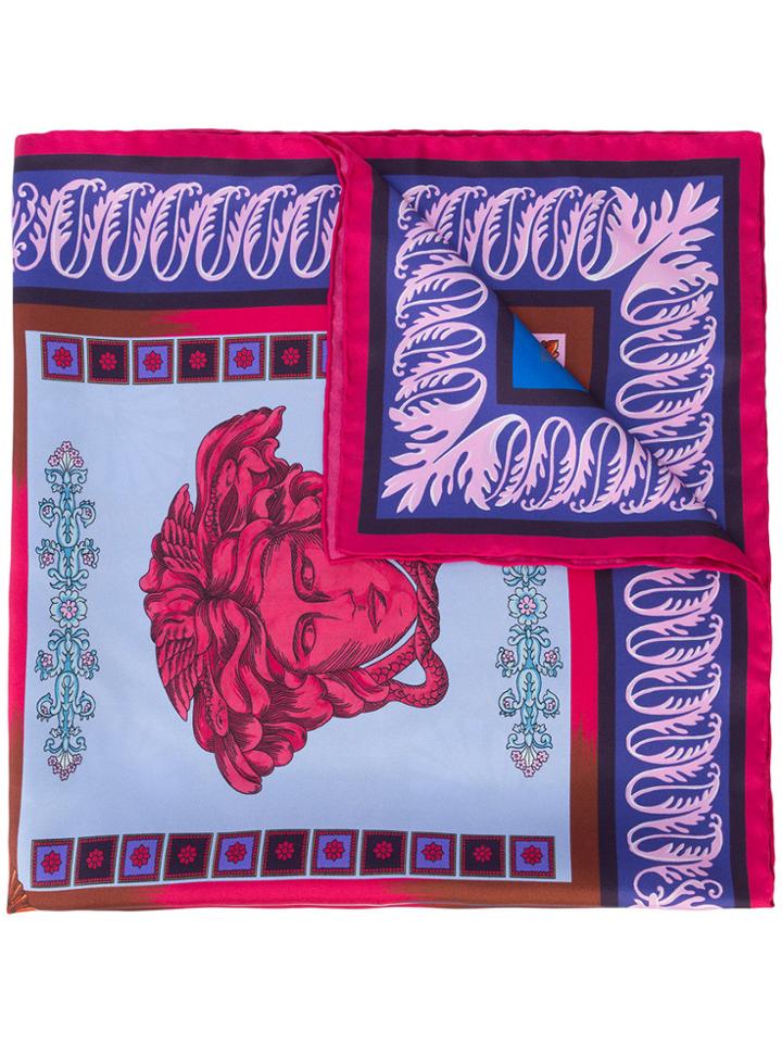 Versace Medusa Head Scarf - Blue