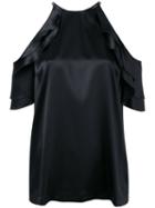 Brunello Cucinelli Cold Shoulder Blouse, Women's, Size: Medium, Black, Silk/spandex/elastane
