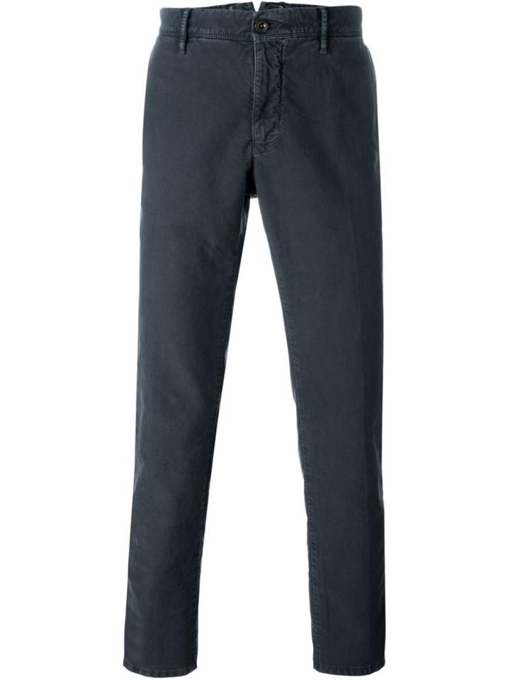 Incotex Straight Leg Trousers, Men's, Size: 34, Grey, Cotton/spandex/elastane