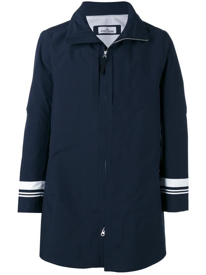 Stone Island - Marina Stripe Tank Shield Coat - Men - Polyester/polyurethane Resin - M, Blue, Polyester/polyurethane Resin