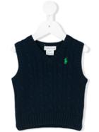 Ralph Lauren Kids - Embroidered Logo Vest - Kids - Cotton - 6 Mth, Blue