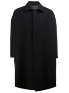Christopher Nemeth Concealed Fastening Oversized Coat, Men's, Black, Polyester/cupro/wool