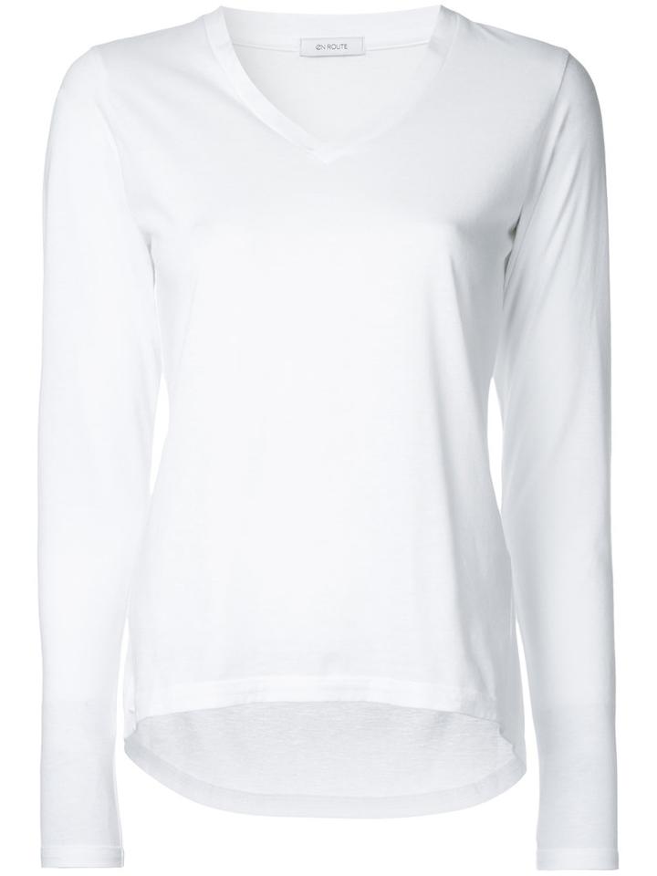 En Route - V-neck Jumper - Women - Cotton - One Size, Women's, White, Cotton
