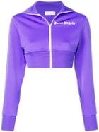 Palm Angels Logo Print Cropped Jacket - Purple