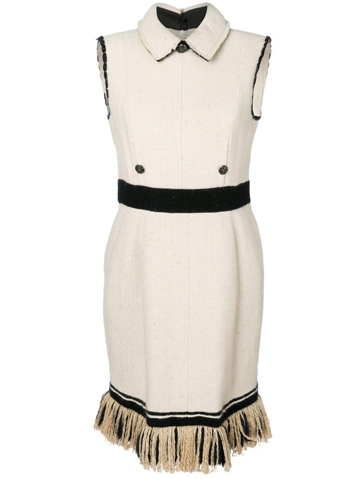 Chanel Vintage 2000 Fringe Trimmed Dress - Nude & Neutrals