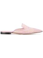 Alberta Ferretti Lace Mules - Pink & Purple