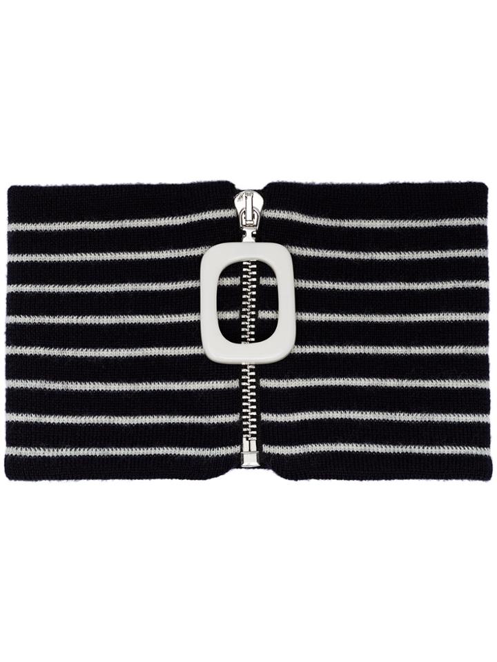Jw Anderson Navy Striped Neck Band - Blue