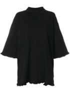 Nicopanda Frill Trim Oversized Polo Shirt - Black