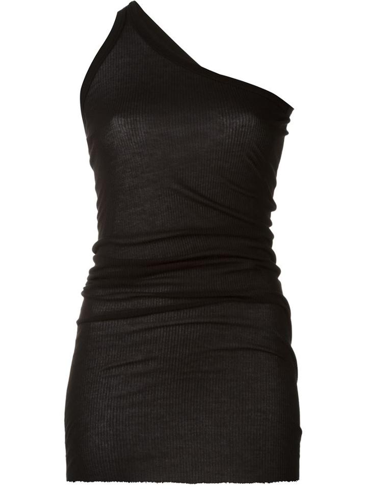 Rick Owens One Shoulder Tank Top, Women's, Size: 40, Black, Silk/viscose