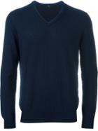 Fay Basketweave Knit Jumper, Men's, Size: 48, Blue, Cotton