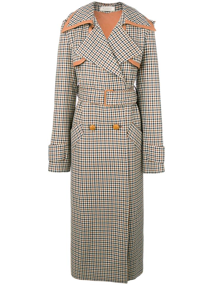 Nina Ricci Checked Trench Coat - Nude & Neutrals