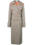 Nina Ricci Checked Trench Coat - Nude & Neutrals