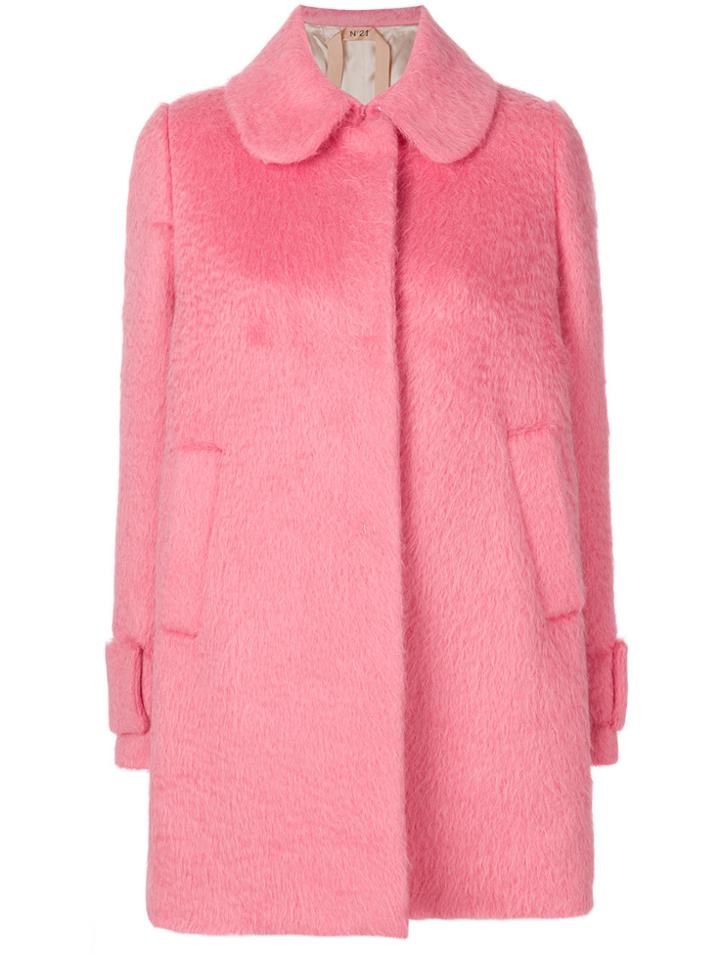 No21 Curved Collar Coat - Pink & Purple
