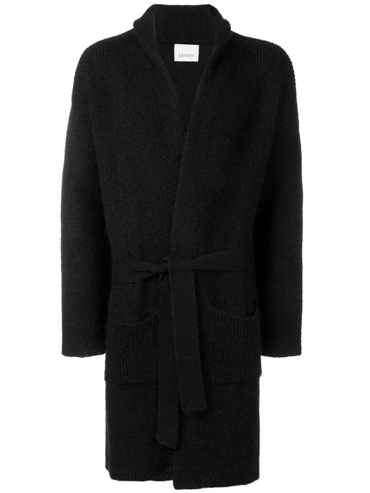 Laneus Belted Midi Coat - Black