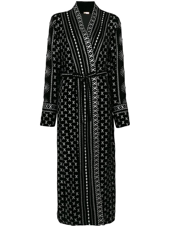 Dodo Bar Or Metallic Belted Kimono - Black