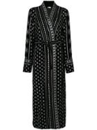 Dodo Bar Or Metallic Belted Kimono - Black