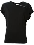 Saint Laurent Music Note Printed T-shirt, Women's, Size: Small, Black, Cotton