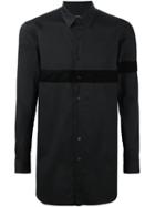 D.gnak Stripe Applique Shirt, Men's, Size: 52, Black, Cotton/nylon