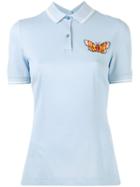 Dolce & Gabbana - Embroidered Butterfly Polo Shirt - Women - Cotton/polyester - 42, Blue, Cotton/polyester