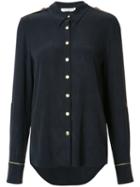 Pierre Balmain Shoulder Epaulette Shirt, Women's, Size: 36, Blue, Silk