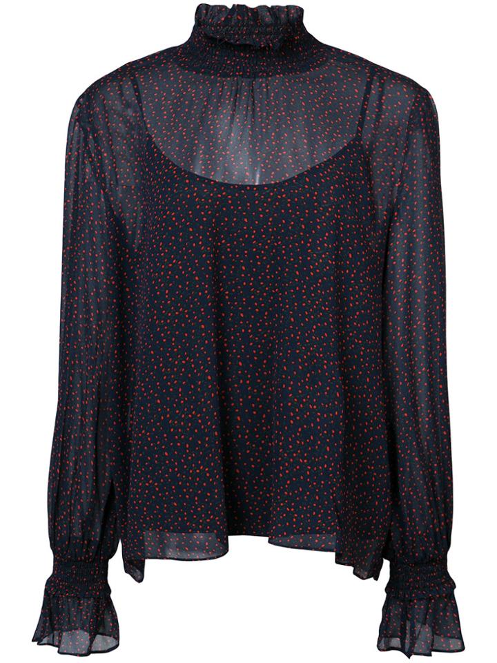 Just Female Asta Sheer Blouse - Black