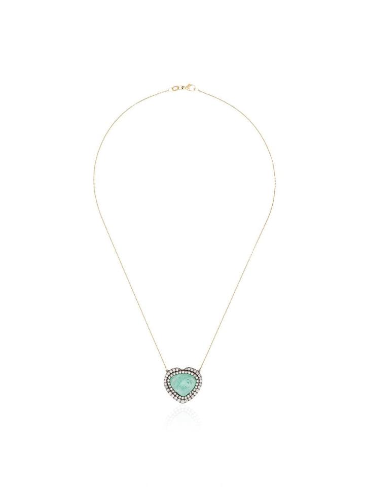 Kimberly Mcdonald Emerald Heart Necklace - White Gold
