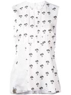 Victoria Beckham - Floral-print Top - Women - Silk/acetate/viscose - 10, White, Silk/acetate/viscose