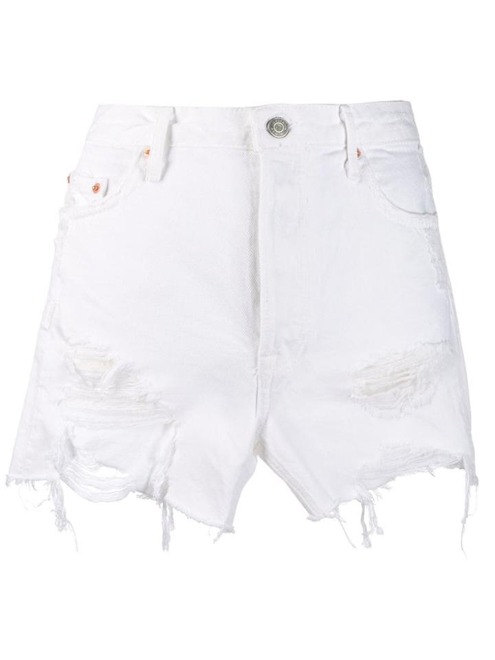 Grlfrnd Distressed Denim Shorts - White