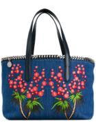 Stella Mccartney Falabella Embroidered Denim Tote - Blue