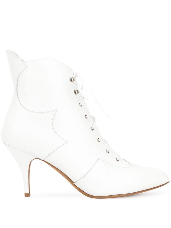 Tabitha Simmons Pointed Ankle Boots - White