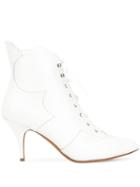 Tabitha Simmons Pointed Ankle Boots - White