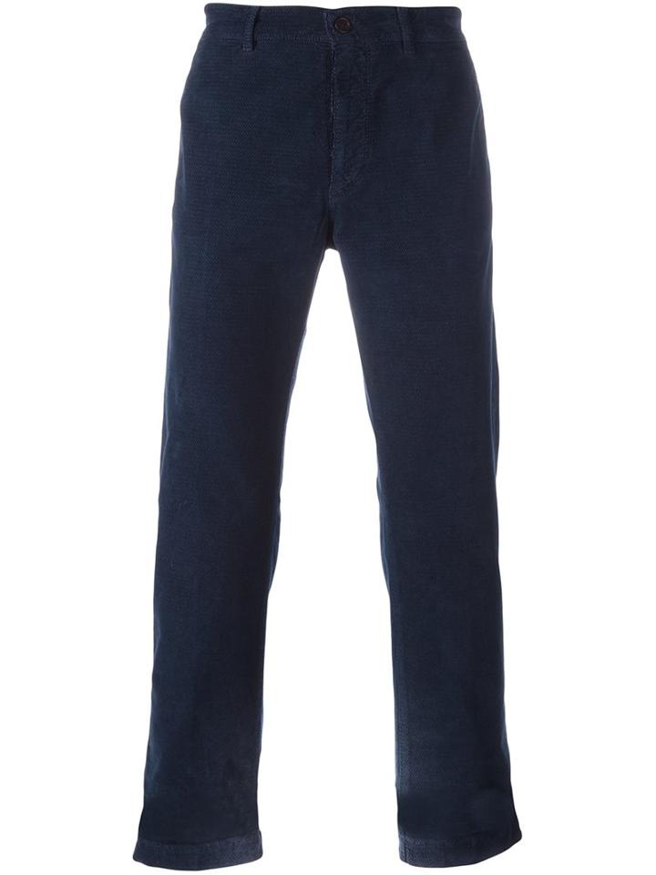 Massimo Alba Straight Trousers, Men's, Size: 50, Blue, Cotton/spandex/elastane
