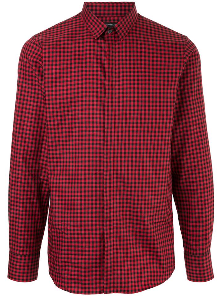 Loveless Checked Fitted Shirt - Red