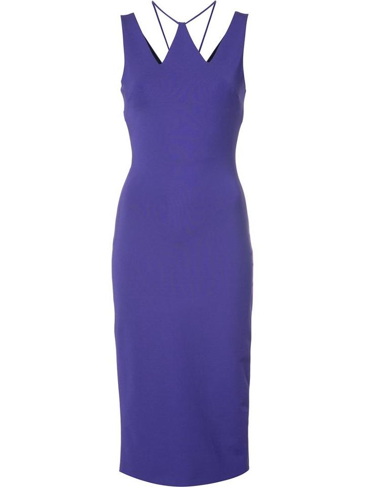 David Koma Cut-off Neck Detailing Dress, Women's, Size: 14, Pink/purple, Polyester/spandex/elastane/viscose