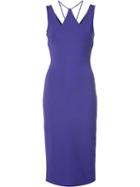 David Koma Cut-off Neck Detailing Dress, Women's, Size: 14, Pink/purple, Polyester/spandex/elastane/viscose